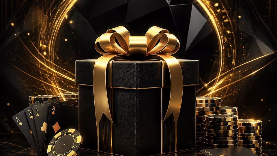Coffret et jetons dorés pour le bonus de bienvenue